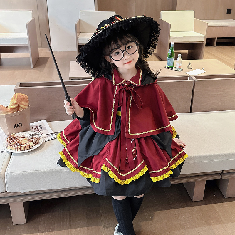 Girls' Halloween Harry Potter Academy Lolita Princess Dress 2025 Autumn New Baby Girl Dress