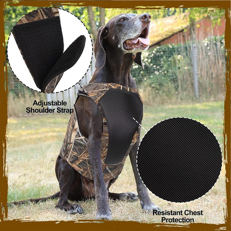 Pet Hunting Camouflage Vest, Hunting Dog Clothing for Catching Rabbits, Scratch-Resistant and Stab-Proof Chest Protector Vest for Outdoor Training