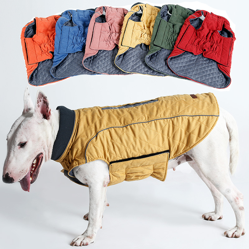 Pets Cotton Clots Dogs Winter Clothing Thickened Warm Clothes Fou Bullhead Stem Cofund Wool cotton clothes Wearing convenience