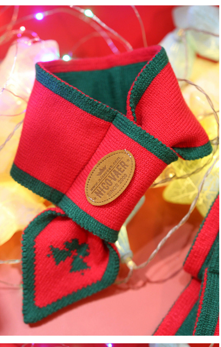 товар из китая 宠物喜庆新年围巾中小型犬毛线保暖围脖泰迪雪纳瑞围巾围脖 Other