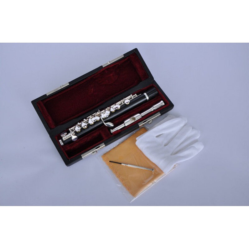 Professional flagship store resin piccolo C-tone bakelite piccolo leather case Silver plated piccolo Piccolo