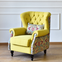  Yaran home living American single fabric pastoral Mediterranean tiger chair Bedroom study Leisure single sofa