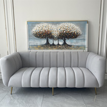 Light and luxurious velvet small frescoed sofa combined straight row of small family-style living room book house ins modern minimalist wind