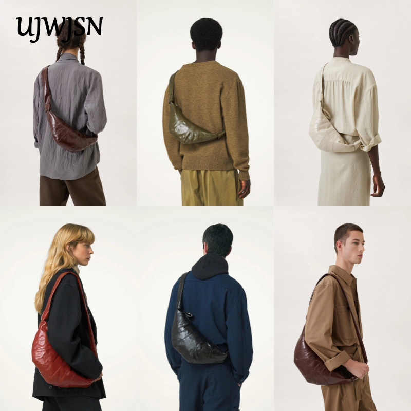 Small Crowddesign Sensation Lemaire Horn Bag Linen Coating Songbao Genuine Leather Dumplings Stuffed Cow Leather Diagonal Satchel Bag-Taobao