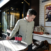 Creek original cotton casual shirt male herringbone long sleeve slim teenage handsome spring basic shirt