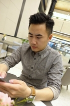 Spring and Autumn style Creek homemade shirt mens long sleeve casual cotton pinstripe slim original shirt thin blouse