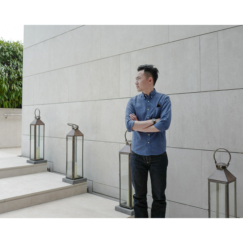 Creek original spring and autumn thin section pure cotton blue and black striped shirt men's long-sleeved casual slim fit handsome small fresh shirt