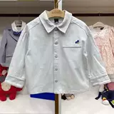 Осенняя демисезонная мультяшная хлопковая рубашка подходит для мужчин и женщин, детская одежда, с вышивкой, увеличенная толщина