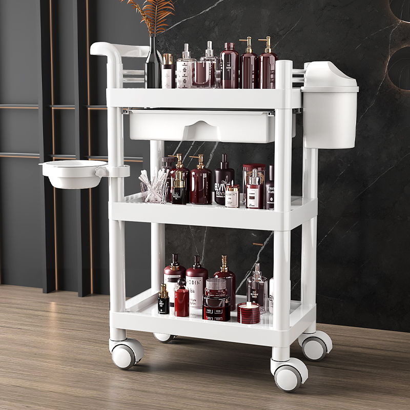 Beauty salon special trolley skin management mobile hand push rack plastic care instrument hand tool cart