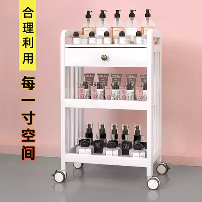 Cart beauty shelf storage rack nail art floor storage mobile cart tool car beauty salon special