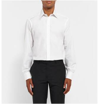 Turnbull & Asser Double-Cuff Cotton Shirt with Double Cufflinks