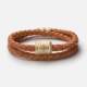 Miansai Leather Casing Bracelet, Matte Gold Leather Woven Bracelet