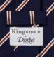 Kingsman the Golden Circle +Drake's 8.5cm Stripesd Silk Tie in Stock