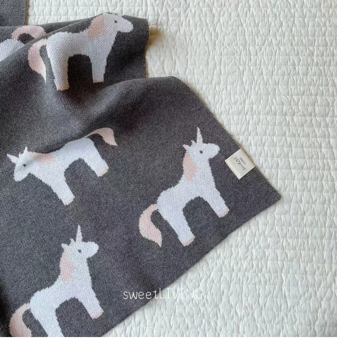 All cotton baby blanket four seasons soft cover adult kindergarten office nap sofa blanket unicorn gift