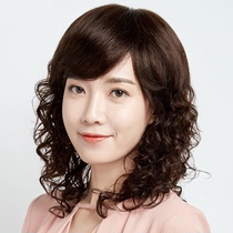 Wig short hair female fluffy realistic wig long hair lady wig female full head set Mother short hair wig set