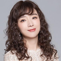 Fashion mother wig female long hair wool roll long curly hair wig full head set real hair silk lady wig set