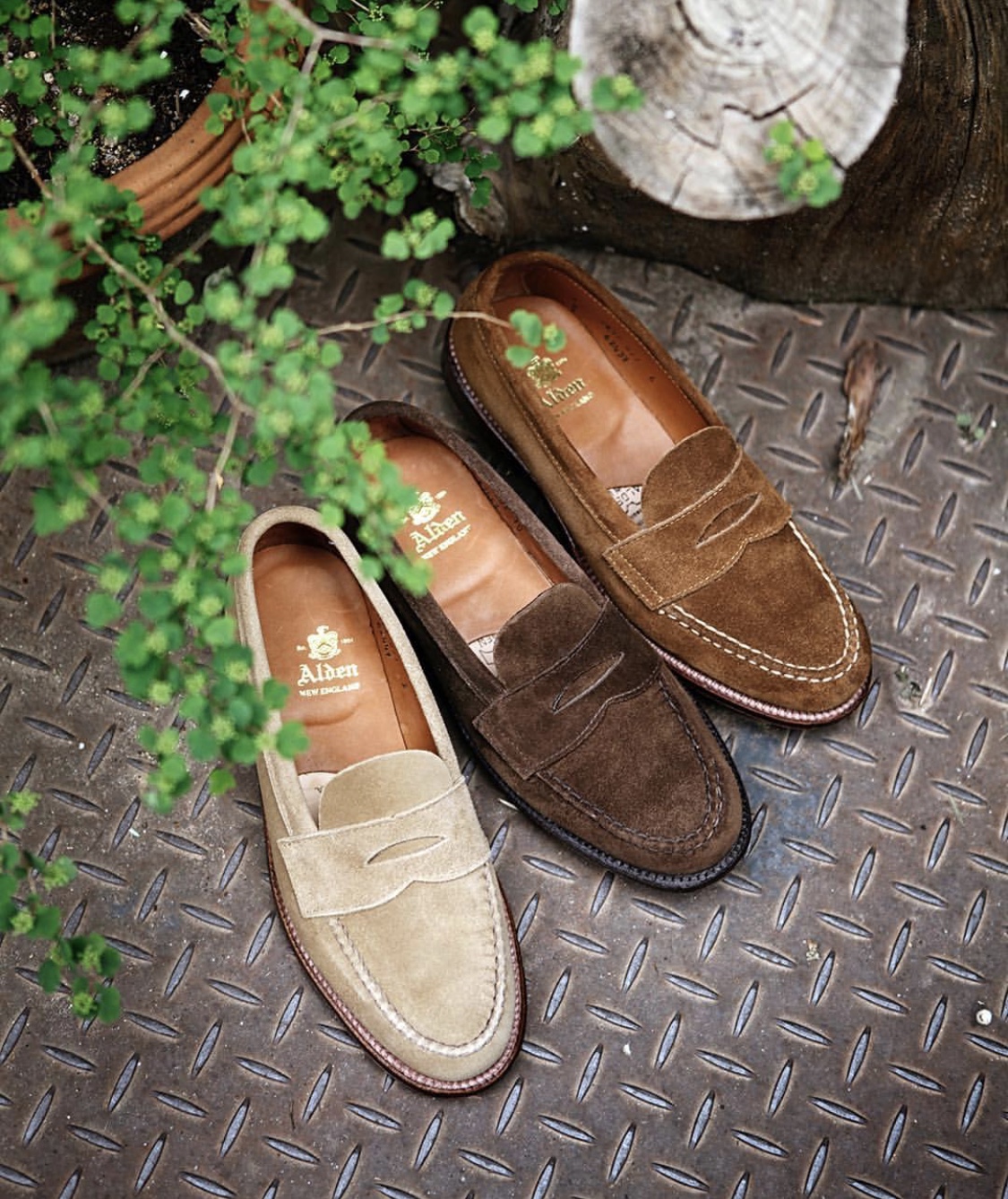 (Domestic Spot) ultra comfortable Alden Penny Loafer Classic hand stitched lefoe shoes flip leather shoes