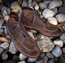 Alden Indy Brown fur light-colored side mace bottom tooling boots