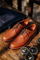  (Spot)Alden Long Wing 979 carved calfskin whiskey color low-top casual leather shoes
