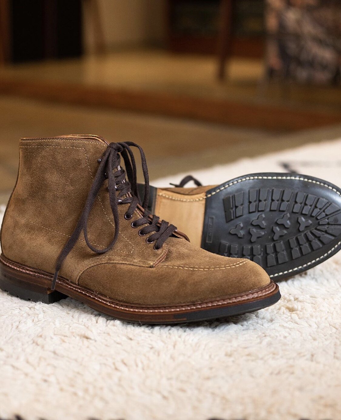 (Domestic spot) Alden Indy Boot turned fur high leather boots wolf teeth bottom gear boots