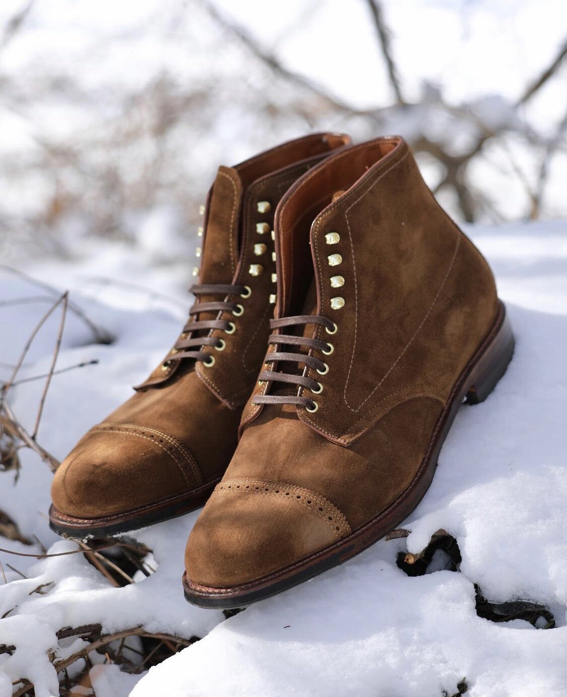 (Domestic spot) Alden Jumper suede flip hair tall round head paratrooper tooling boots wolf tooth bottom