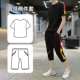 Bán buôn mùa hè ngắn tay giản dị bộ đồ thể thao nam 2020 mới vải lanh rộng hai mảnh phong cách Hàn Quốc quần áo hợp thời trang - Bộ đồ