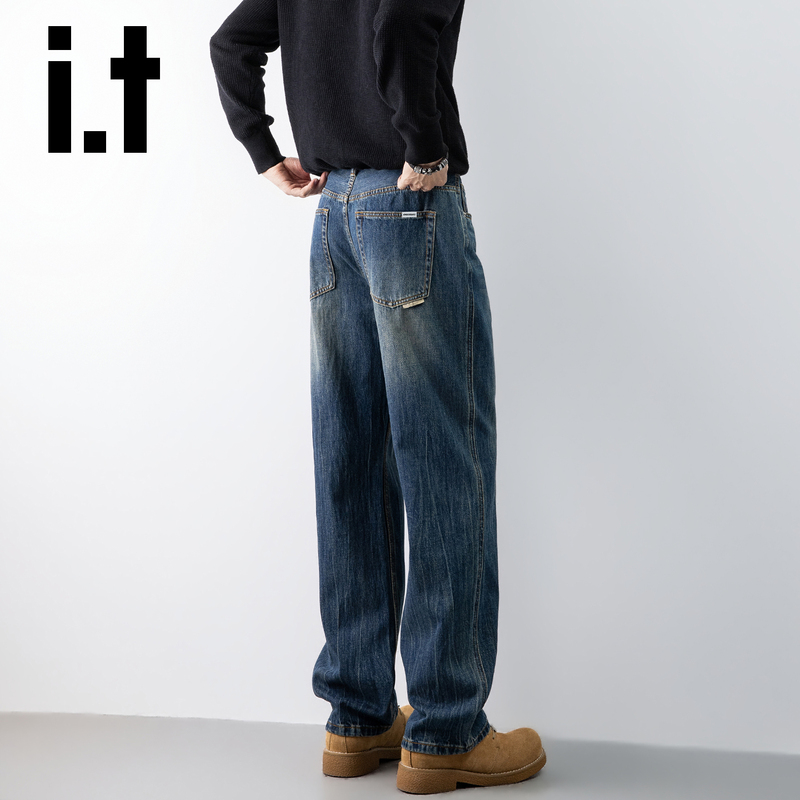 It:Chocoolate Men's Straight-Leg Jeans Men's 2026 New High-End Loose Casual Long Pants for Boys It:Chocoolate Men's Straight-Leg Jeans Men's 2026 New High-End Loose Casual Long Pants for Boys