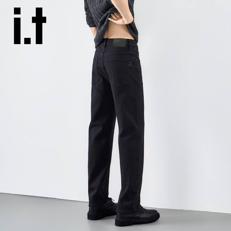 It:Chocoolate Four-Way Stretch Black Jeans for Men, Straight-Leg Casual Slim-Fit Versatile High-End Pants for Autumn It:Chocoolate Four-Way Stretch Black Jeans for Men, Straight-Leg Casual Slim-Fit Versatile High-End Pants for Autumn