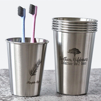 Nordic Wind Stainless Steel Wash Cup Brief Creative Toothbrushing Cup Toothbrush Cup Tooth-cylinder mouthwatering cup lovers cup tooth cup