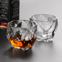 2 diamond-shaped whisky glasses thick glass high-value foreign wine wine bar creative Cup