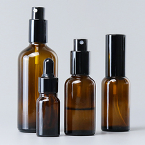 Tea colour glass spray bottle photophobic make-up water Lotion Water Replenishing Fine Mist Spray Bottle 30ml Split air bottle Small bottle