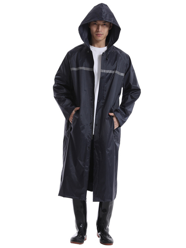 Raincoat for Adults, Men and Women, Hiking, Long, Full-Body, Heavy Rain Protection, with Pockets, Zipper, Tight Cuffs