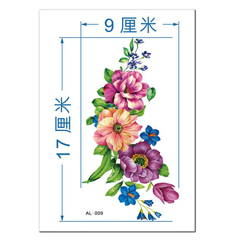 Màu sắc hoa mẫu đơn cơ thể mô phỏng không thấm nước nữ kéo dài cánh tay hoa sinh mổ phần che vết sẹo hình xăm sticker xăm dán chữ