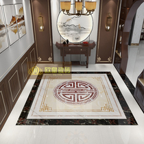 Vauphine patchwork tile 80x80 Entry into the door corridor Living room Modeling Floor Tiles Imitation water knives New Chinese style