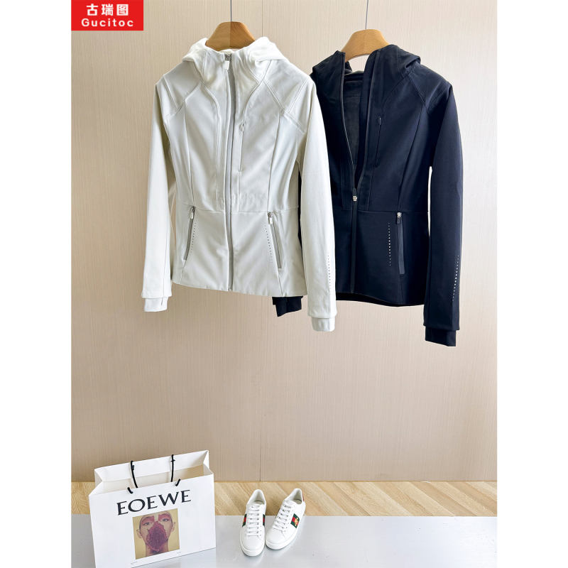 Gucitoc Celebrity Style! Softshell Hooded Jacket for Women, New Autumn/Winter 25 Model, Sporty Slimming Jacket