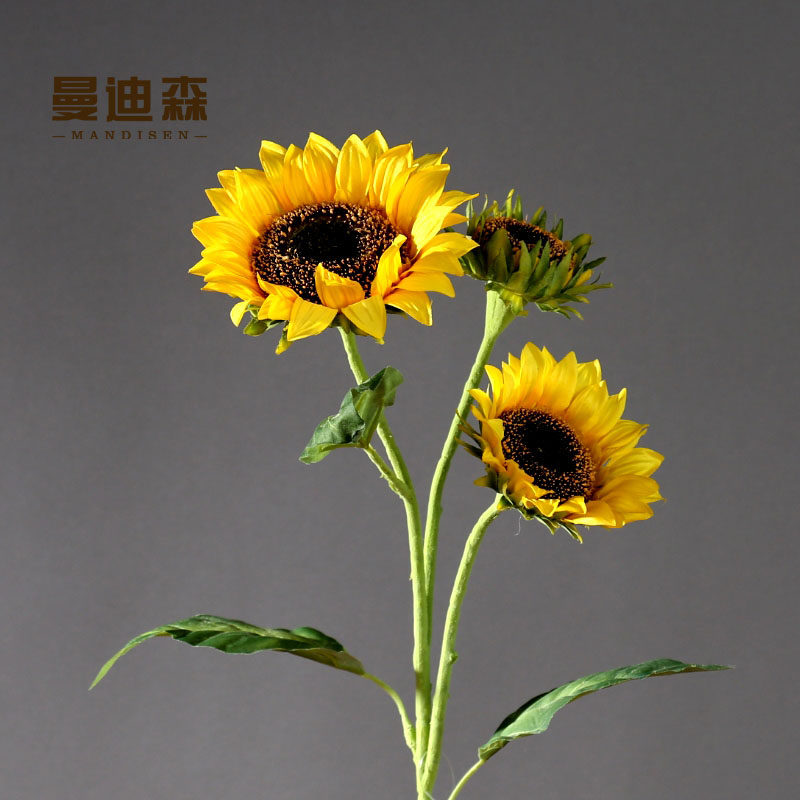 High simulation sunflower simulation bouquet dried flowers sunflower fake flower dining room flower arrangement TV cabinet decorative flower ornaments