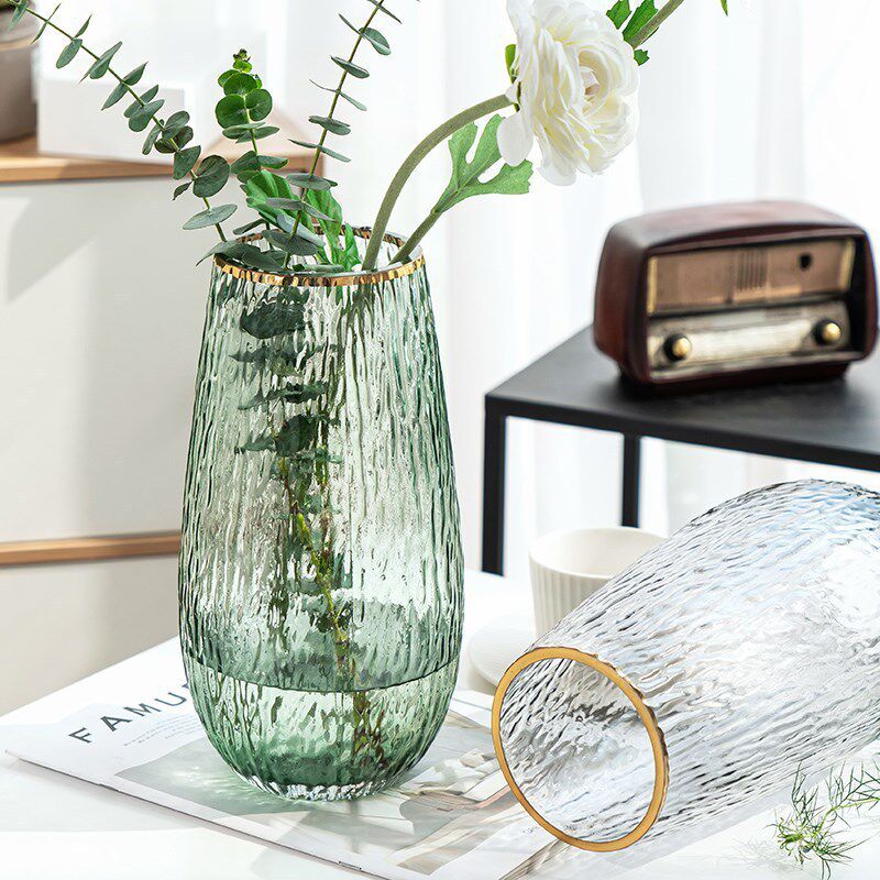 Nordic Modern Minimalist Light Extravaganza Red Phnom Penh Transparent Glass Vase Hem Living Room Flower Arrangement Dining Table Hydroponic Flowers