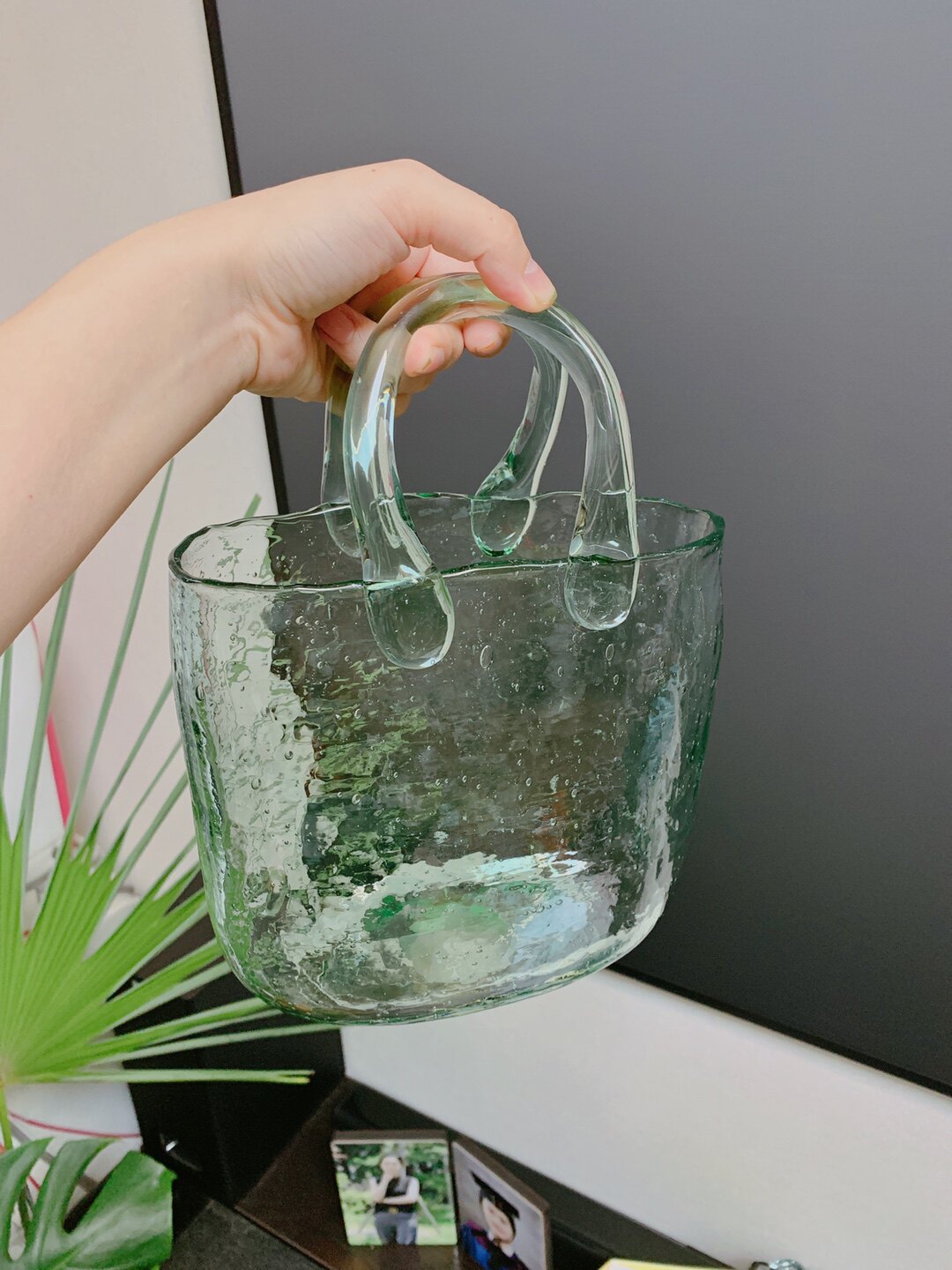Mandisson Nordic Creative Net Red Fish Tank Glass Bag Bag Vase Transparent Flower Arrangement HandBag Tote Bag Vegetable Basket