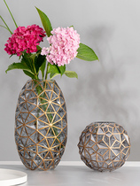 Nordic American Sketch Gold Light Extravagant Glass Vase Swing in Living Room Flower Arrangement Water-raising Creative-like Room TV Cabinet Decoration