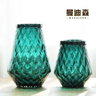 Mandison American light luxury Vase ornaments living room flower arrangement water culture European transparent glass large mouth table
