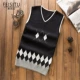 Fisit nam mùa thu đông dày vest vest vest V-cổ Slim không tay vest cotton đan vest áo ấm nam mùa đông