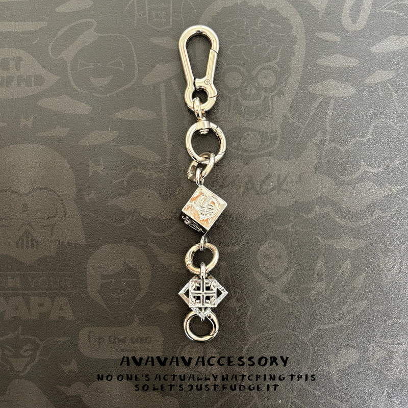 Avavava Original Design Niche Design Keychain Unisex Couple Solid Metal Decorative Pendant