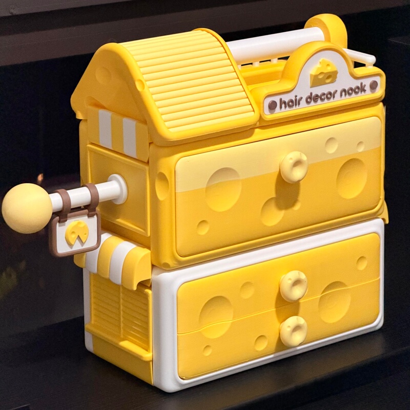 Versatile Cheese Storage Box 3D Printed Jewelry and Hairpin Box Multi-Layer Desktop Collection Decoration Box Gift