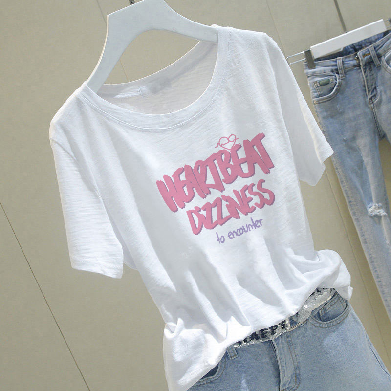 美式复古白色纯棉短袖t恤女夏季2026新款小众设计感正肩显瘦上衣