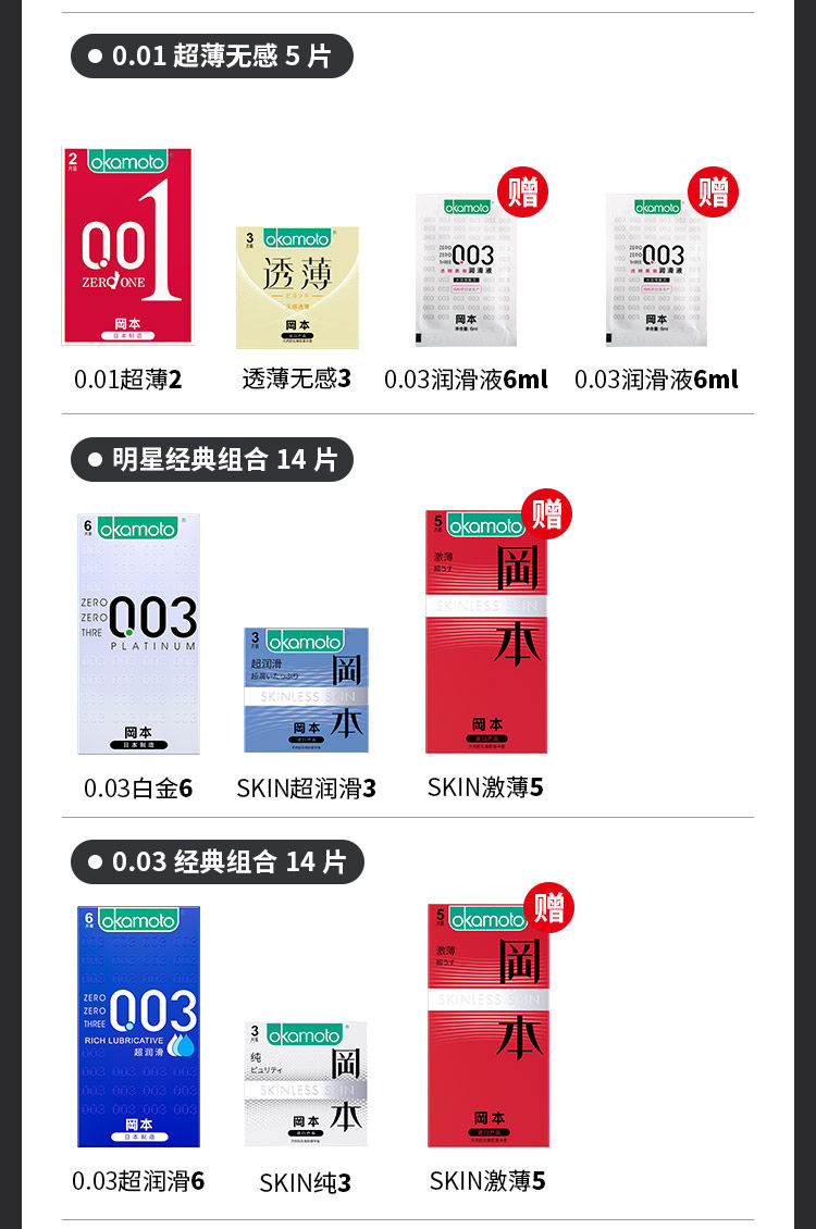 日本原装进口 冈本 SKIN系列避孕套 57只 图7