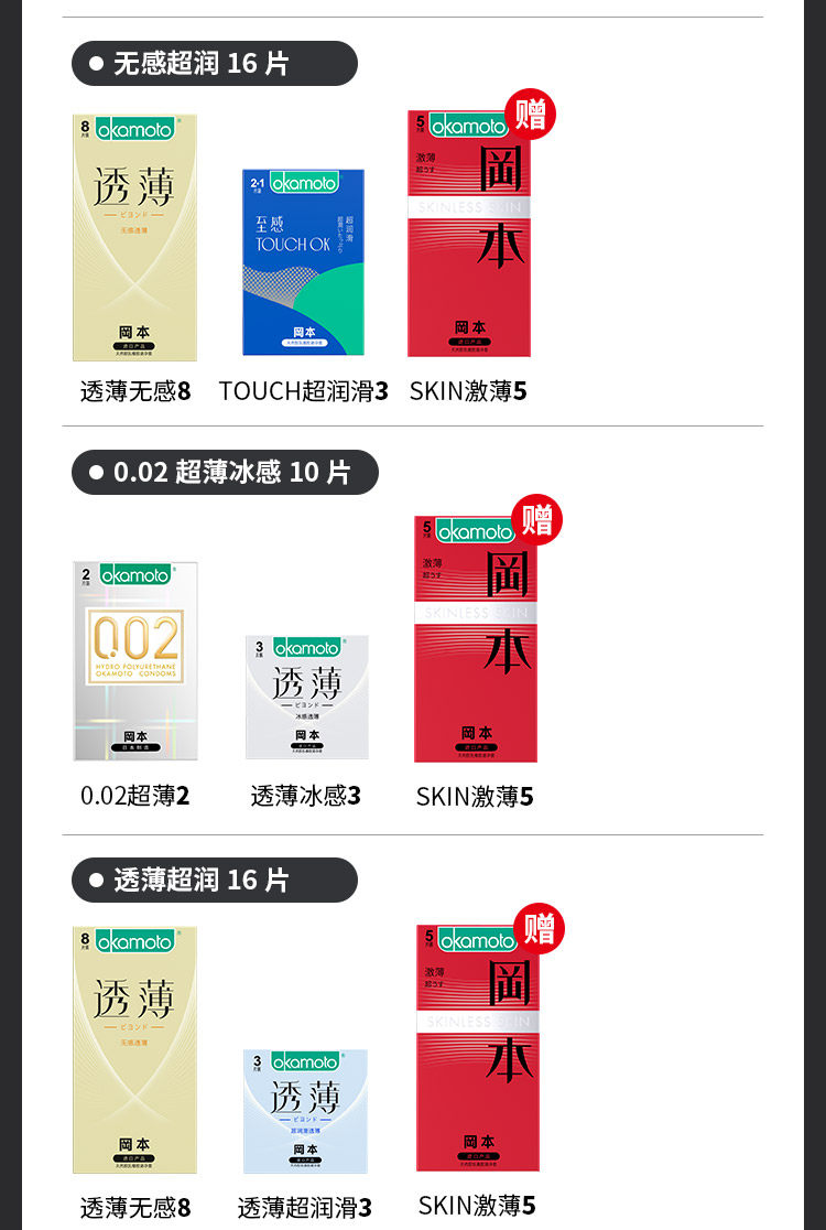日本原装进口 冈本 SKIN系列避孕套 57只 图6