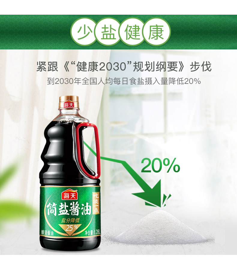 天猫超市 海天 简盐酱油1.28L*2瓶+招牌红蚝油 685g 减盐更健康 图4