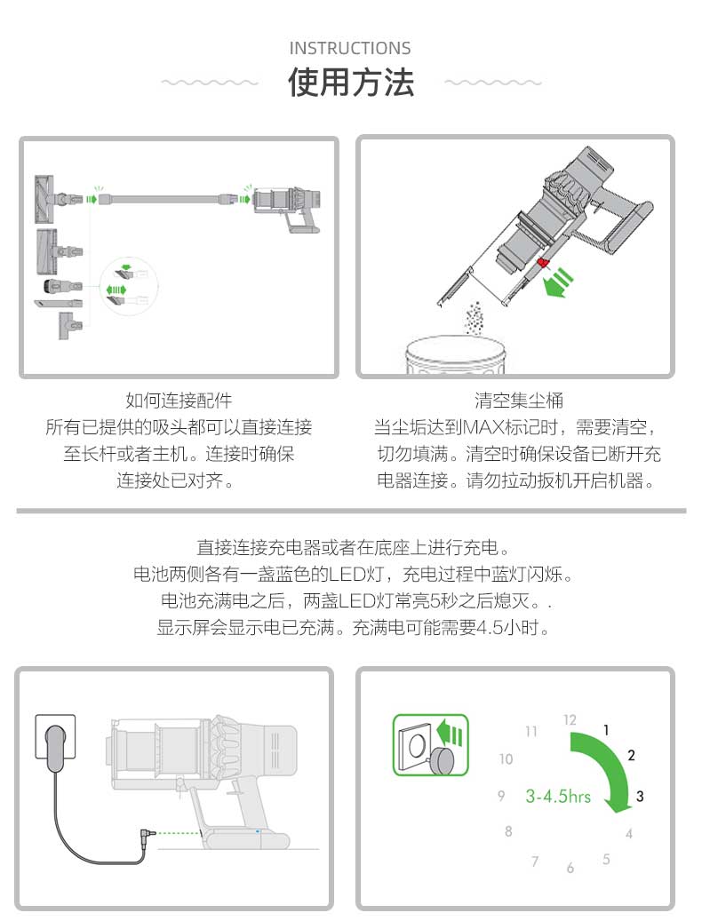 戴森 V10 Fluffy 手持式无绳吸尘器 配4个吸头 图5