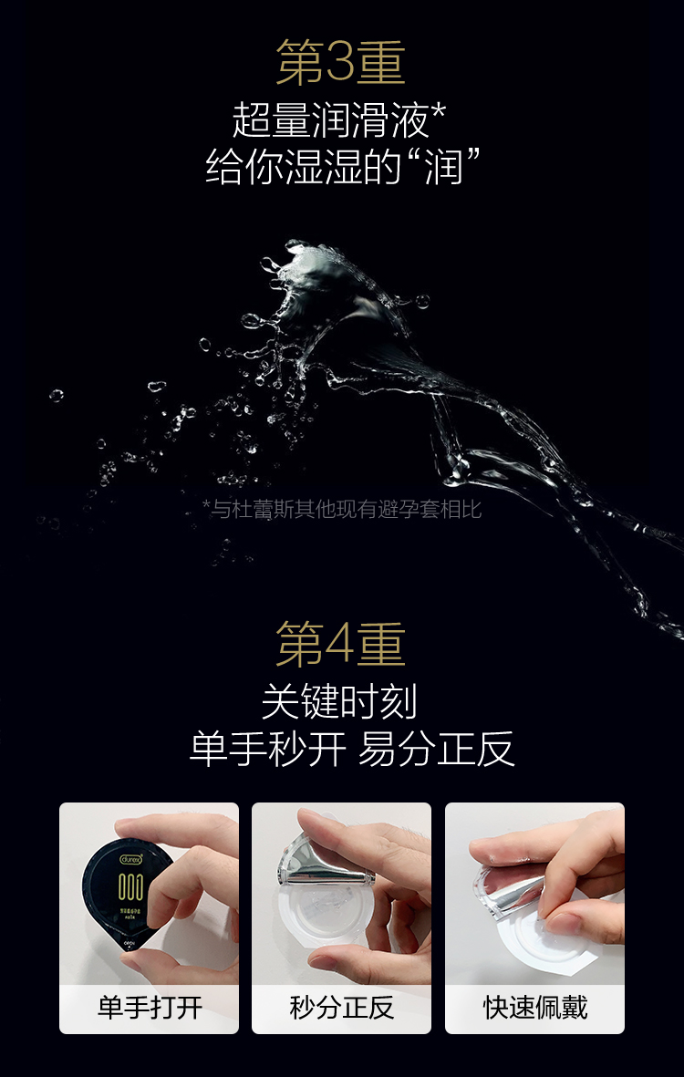 杜蕾斯旗下最薄 001聚氨酯避孕套 9只装 仿若未戴/无乳胶味 图6