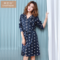 Sleeping skirt ladies summer thin cotton silk long pajamas Korean version of summer can go out home clothes spring and autumn